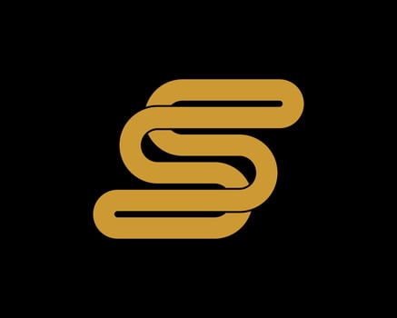 Abstract gold S letter initial vector