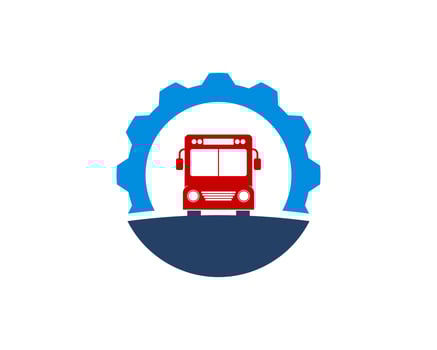 Repair gear with red bus inside vector