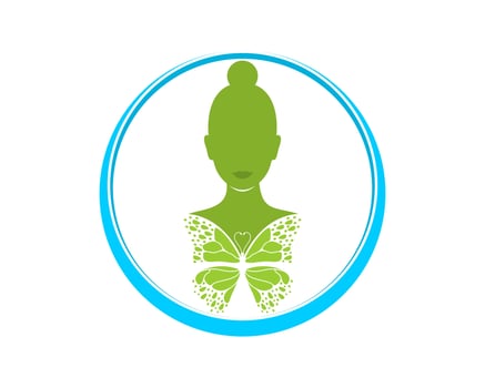 Healthy beauty treatment and flying butterfly vector