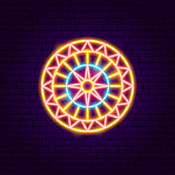 Ornament Neon Sign vector