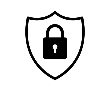 padlock shield pictogram icon logo template vector