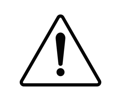 sign. Alarm sign. Error message.Danger warning icon. Danger warning. Vector icon. Risk sign. Information sign. Exclamation icon. Alert