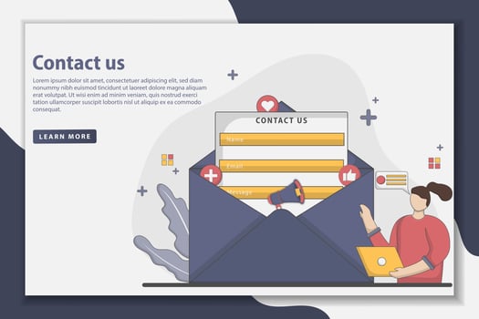 Vector illustration Contact us for landing page concept