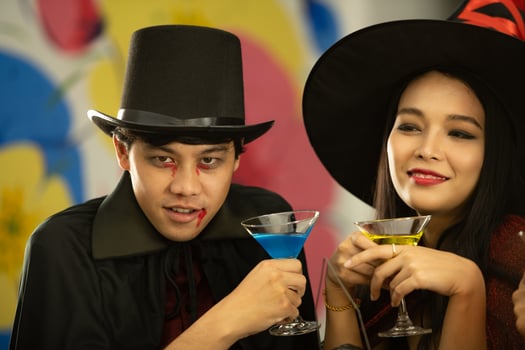 Asian young people attend a Halloween party photo