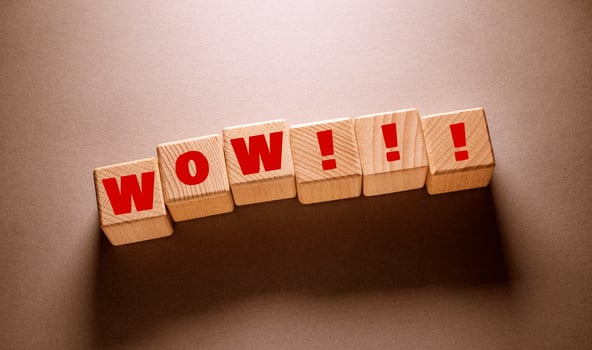 Wow Word with Wooden Cubes photo