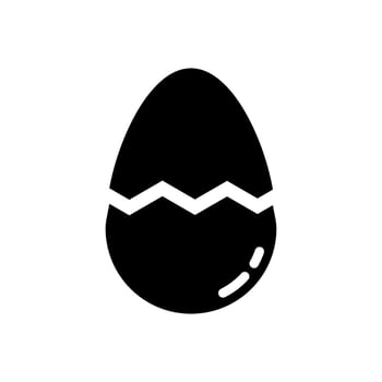 Egg Icon vector. Simple flat symbol. Perfect Black pictogram illustration on white background. vector