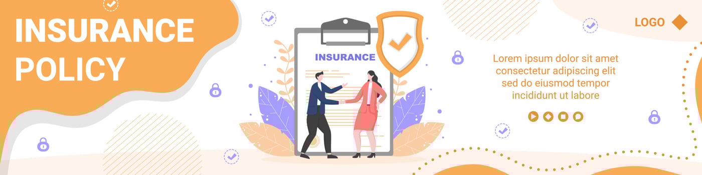 Insurance Policy Banner Template Flat Design Illustration Editable of Square Background for Social media, Feed, Greeting Card and Web vector