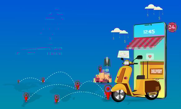 Online delivery service concept. illustration. vector