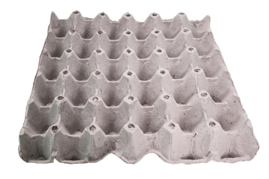 Close-up view of raw chicken eggs in egg box photo