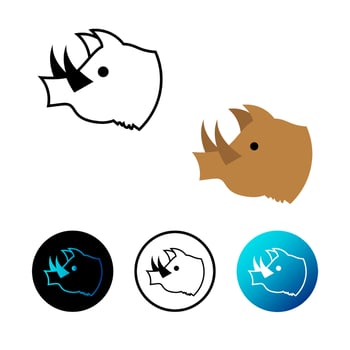 Flat Wild Boar Head Icon Illustration vector