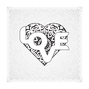 Hand drawn heart with mandala. decoration in ethnic oriental  doodle ornament vector