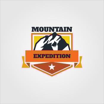 mountain outbound logo. expedition and mountain exploration vector