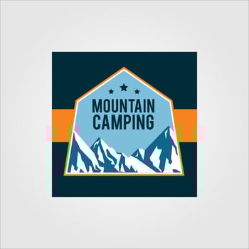 vector camping logo. camping in the mountains and forest nature