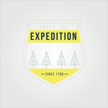 adventure logo. outbound in the mountains and nature exploration vector