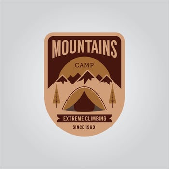 mountain expedition logo and mountain explorer logo vector