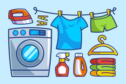 Washing Machine Laundry Cartoon Collection vector