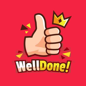 Thumbs up hand with crown illustration vector
