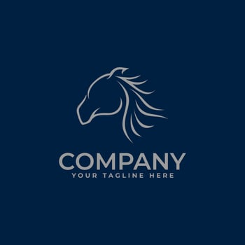 Horse Logo With Minimalist Line Art vector