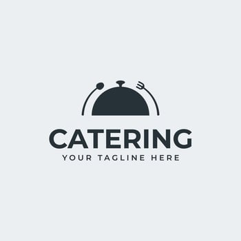 Catering Logo Design, With Dinner Cover Icon, Spoon, Fork, Perfect for Any Food Business Logo vector