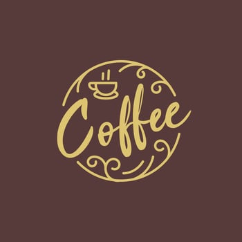 Retro Vintage Logo Design for a Coffee Shop or Cafe With Coffee Icons and Ornate Ornaments vector