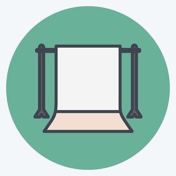 Back Stand Icon in trendy color mate style isolated on soft blue background vector