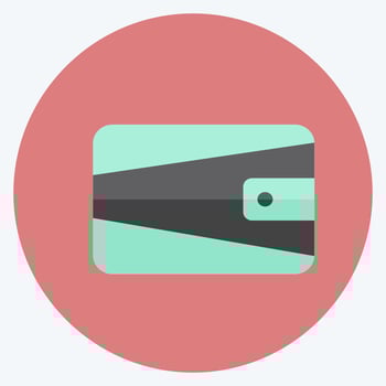 Wallet Icon in trendy flat style isolated on soft blue background vector