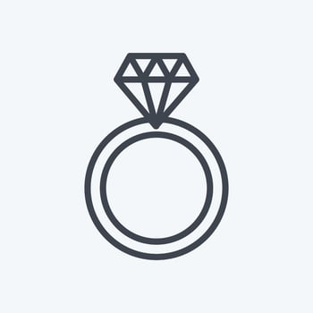 Diamond ring Icon in trendy line style isolated on soft blue background vector
