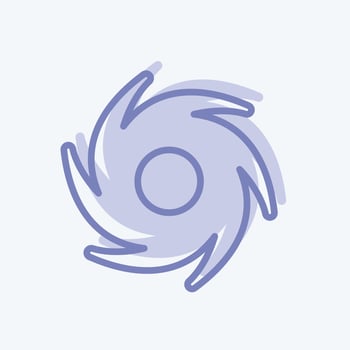 Cyclone Icon in trendy two tone style isolated on soft blue background vector