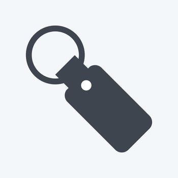 Key Chain Icon in trendy glyph style isolated on soft blue background vector
