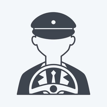 Driving Icon in trendy glyph style isolated on soft blue background vector