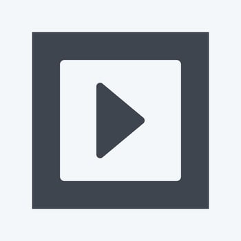 Video Icon in trendy glyph style isolated on soft blue background vector