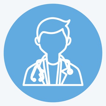 Doctor Icon in trendy blue eyes style isolated on soft blue background vector