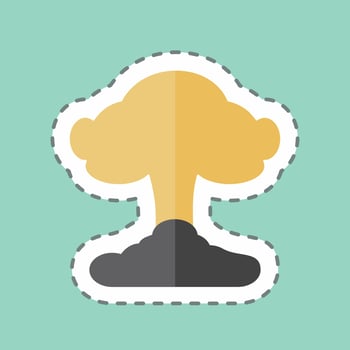 Blast Sticker in trendy line cut isolated on blue background vector