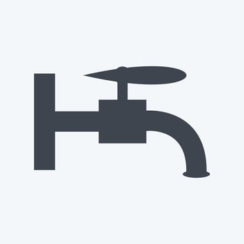Tap Icon in trendy glyph style isolated on soft blue background vector