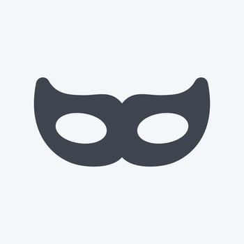 Eyes Mask Icon in trendy glyph style isolated on soft blue background vector
