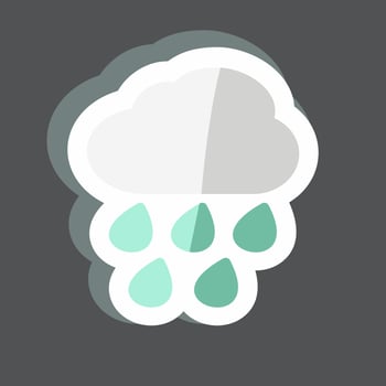 Heavy Rain Sticker in trendy isolated on black background vector