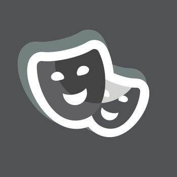 Theater Sticker in trendy isolated on black background vector
