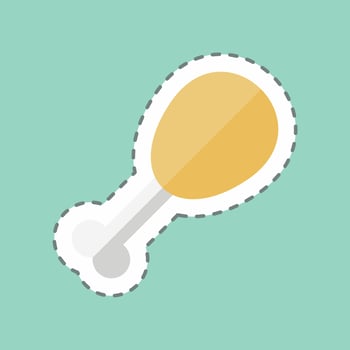 Leg Sticker in trendy line cut isolated on blue background vector