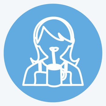 Drinking Icon in trendy blue eyes style isolated on soft blue background vector