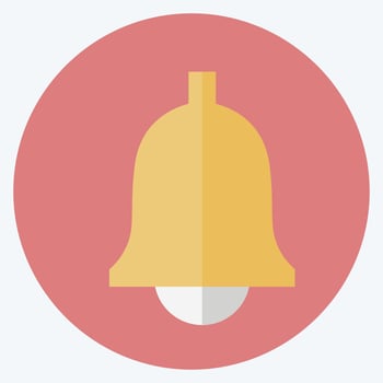 Ringing Bell Icon in trendy flat style isolated on soft blue background vector