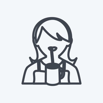 Drinking Icon in trendy line style isolated on soft blue background vector