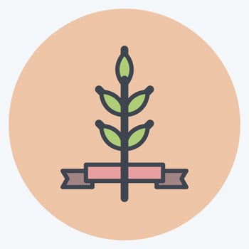 Wheat Icon in trendy color mate style isolated on soft blue background vector