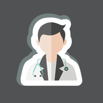 Doctor Sticker in trendy isolated on black background vector