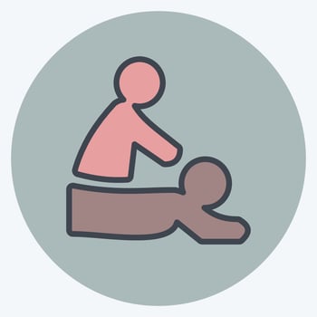 Massage Icon in trendy color mate style isolated on soft blue background vector