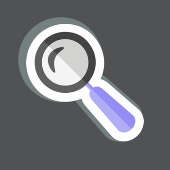 Magnifier Sticker in trendy isolated on black background vector