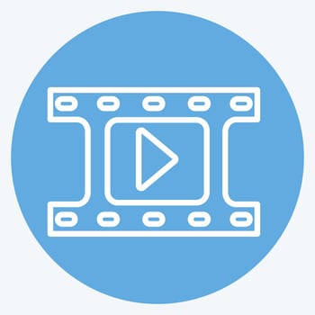 Video Reel Icon in trendy blue eyes style isolated on soft blue background vector
