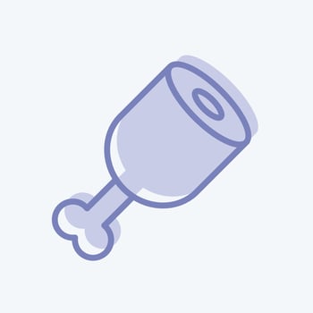 Cooked Ham Icon in trendy two tone style isolated on soft blue background vector