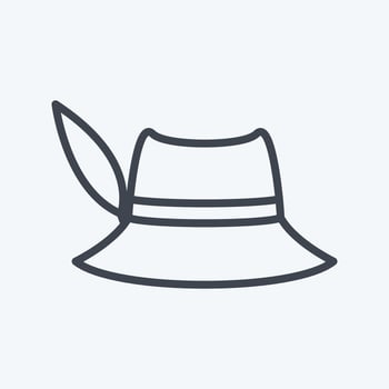 Woman's Hat Icon in trendy line style isolated on soft blue background vector