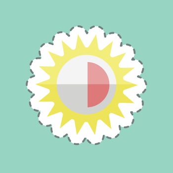 Contrast Sticker in trendy line cut isolated on blue background vector