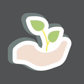 Plantation Sticker in trendy isolated on black background vector